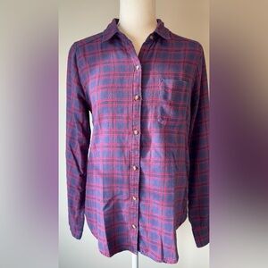 Hollister Boyfriend Fit Flannel Button-Down – Size XS